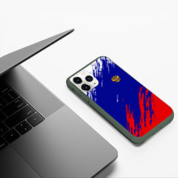 Чехол iPhone 11 Pro матовый RUSSIA SPORT, цвет: 3D-темно-зеленый — фото 2