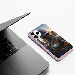 Чехол iPhone 11 Pro матовый Watch Dogs Man, цвет: 3D-розовый — фото 2