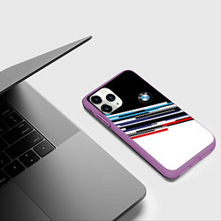 Чехол iPhone 11 Pro матовый BMW BRAND COLOR БМВ, цвет: 3D-фиолетовый — фото 2