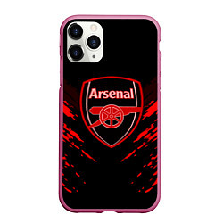 Чехол iPhone 11 Pro матовый Arsenal FC: Sport Fashion, цвет: 3D-малиновый