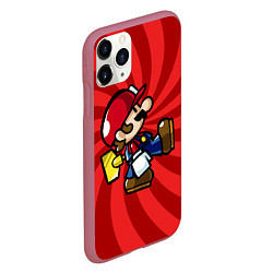 Чехол iPhone 11 Pro матовый Super Mario: Red Illusion, цвет: 3D-малиновый — фото 2