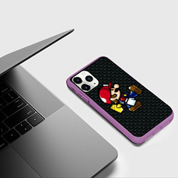 Чехол iPhone 11 Pro матовый Super Mario: Black Brick, цвет: 3D-фиолетовый — фото 2