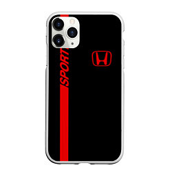 Чехол iPhone 11 Pro матовый HONDA SPORT, цвет: 3D-белый