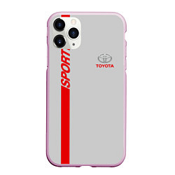 Чехол iPhone 11 Pro матовый Toyota: Silver Sport, цвет: 3D-розовый