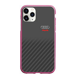 Чехол iPhone 11 Pro матовый Audi: Grey Sport Line, цвет: 3D-малиновый