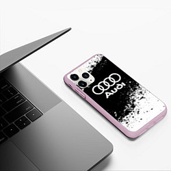 Чехол iPhone 11 Pro матовый Audi: Black Spray, цвет: 3D-розовый — фото 2