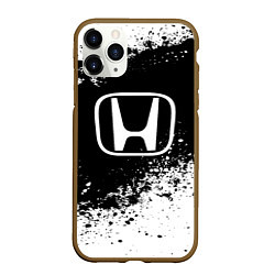 Чехол iPhone 11 Pro матовый Honda: Black Spray, цвет: 3D-коричневый