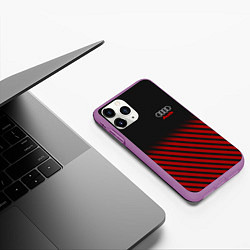 Чехол iPhone 11 Pro матовый Audi: Red Lines, цвет: 3D-фиолетовый — фото 2