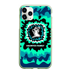 Чехол iPhone 11 Pro матовый Haunted Family, цвет: 3D-салатовый