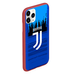 Чехол iPhone 11 Pro матовый FC Juventus: Blue Abstract, цвет: 3D-красный — фото 2
