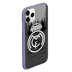 Чехол iPhone 11 Pro матовый FC Real Madrid: Grey Abstract, цвет: 3D-серый — фото 2
