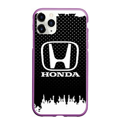 Чехол iPhone 11 Pro матовый Honda: Black Side, цвет: 3D-фиолетовый