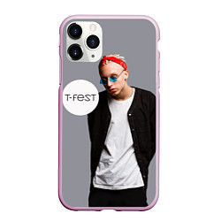 Чехол iPhone 11 Pro матовый T-Fest: Grey Style, цвет: 3D-розовый