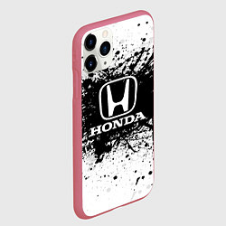 Чехол iPhone 11 Pro матовый Honda: Black Spray, цвет: 3D-малиновый — фото 2