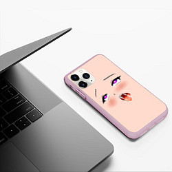 Чехол iPhone 11 Pro матовый Ahegao Face, цвет: 3D-розовый — фото 2