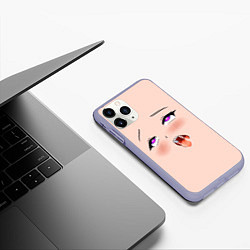 Чехол iPhone 11 Pro матовый Ahegao Face, цвет: 3D-светло-сиреневый — фото 2