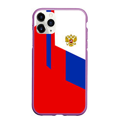 Чехол iPhone 11 Pro матовый Russia: Geometry Tricolor