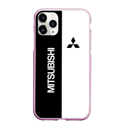 Чехол iPhone 11 Pro матовый Mitsubishi B&W, цвет: 3D-розовый