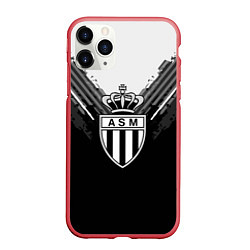 Чехол iPhone 11 Pro матовый FC Monaco: Black Style, цвет: 3D-красный