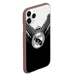 Чехол iPhone 11 Pro матовый FC Real Madrid: Black Style, цвет: 3D-коричневый — фото 2