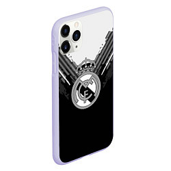 Чехол iPhone 11 Pro матовый FC Real Madrid: Black Style, цвет: 3D-светло-сиреневый — фото 2