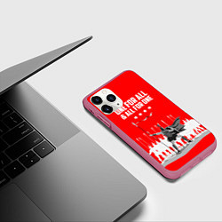 Чехол iPhone 11 Pro матовый One for all & all for one, цвет: 3D-малиновый — фото 2