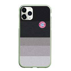 Чехол iPhone 11 Pro матовый ФК Бавария: Серый стиль, цвет: 3D-салатовый