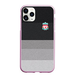 Чехол iPhone 11 Pro матовый ФК Ливерпуль: Серый стиль, цвет: 3D-розовый