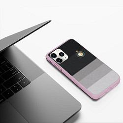 Чехол iPhone 11 Pro матовый ФК Интер: Серый стиль, цвет: 3D-розовый — фото 2