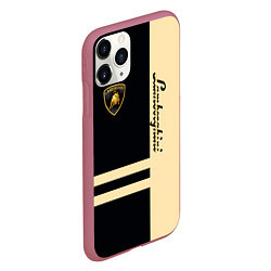 Чехол iPhone 11 Pro матовый Lamborghini Sport, цвет: 3D-малиновый — фото 2