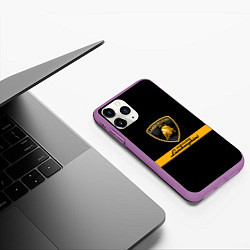 Чехол iPhone 11 Pro матовый Lamborghini Automobili, цвет: 3D-фиолетовый — фото 2
