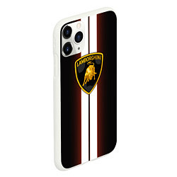 Чехол iPhone 11 Pro матовый Lamborghini Race, цвет: 3D-белый — фото 2