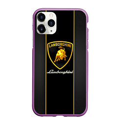 Чехол iPhone 11 Pro матовый Lamborghini Luxury, цвет: 3D-фиолетовый