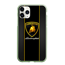 Чехол iPhone 11 Pro матовый Lamborghini Luxury, цвет: 3D-салатовый