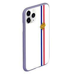 Чехол iPhone 11 Pro матовый Франция: лента с гербом, цвет: 3D-серый — фото 2