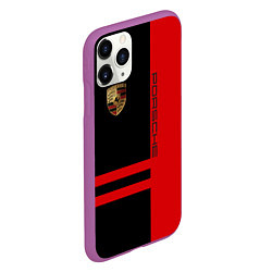 Чехол iPhone 11 Pro матовый Porsche: Red Sport, цвет: 3D-фиолетовый — фото 2