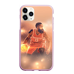 Чехол iPhone 11 Pro матовый NBA Rockets 13, цвет: 3D-розовый