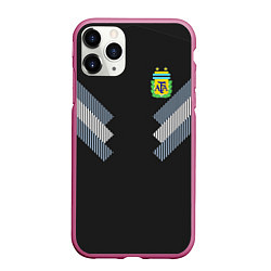 Чехол iPhone 11 Pro матовый Аргентина: гостевая ЧМ-2018, цвет: 3D-малиновый