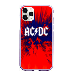 Чехол iPhone 11 Pro матовый AC/DC: Red & Blue, цвет: 3D-светло-сиреневый