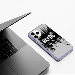 Чехол iPhone 11 Pro матовый AC/DC: Grey & Black, цвет: 3D-светло-сиреневый — фото 2
