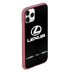 Чехол iPhone 11 Pro матовый Lexus: Black Abstract, цвет: 3D-малиновый — фото 2