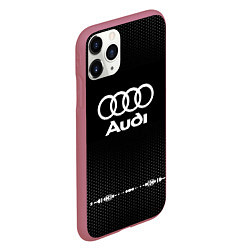 Чехол iPhone 11 Pro матовый Audi: Black Abstract, цвет: 3D-малиновый — фото 2