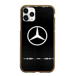 Чехол iPhone 11 Pro матовый Mercedes: Black Abstract