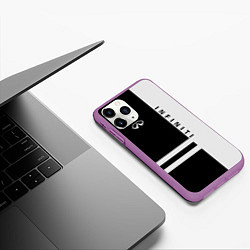 Чехол iPhone 11 Pro матовый Infiniti: B&W Lines, цвет: 3D-фиолетовый — фото 2