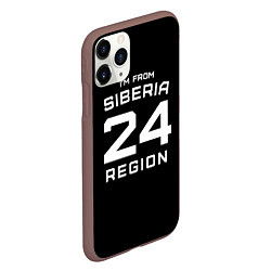 Чехол iPhone 11 Pro матовый Im from Siberia: 24 Region, цвет: 3D-коричневый — фото 2