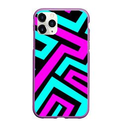 Чехол iPhone 11 Pro матовый Maze: Violet & Turquoise