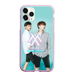 Чехол iPhone 11 Pro матовый Shownu & Kihyun, цвет: 3D-розовый