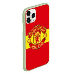 Чехол iPhone 11 Pro матовый FC Man United: Red Style, цвет: 3D-салатовый — фото 2