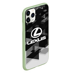 Чехол iPhone 11 Pro матовый Lexus sport geometry, цвет: 3D-салатовый — фото 2