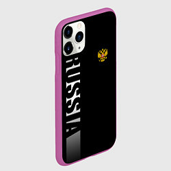Чехол iPhone 11 Pro матовый Russia: Black Line, цвет: 3D-фиолетовый — фото 2